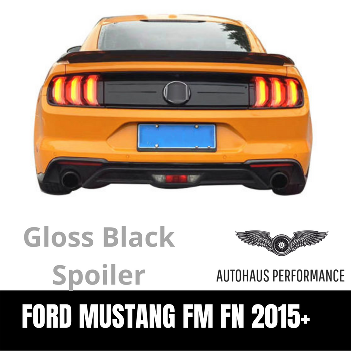 GLOSS BLACK REAR SPOILER WING TO SUIT Ford Mustang FM FN 2014 - 2020 GT STYLE