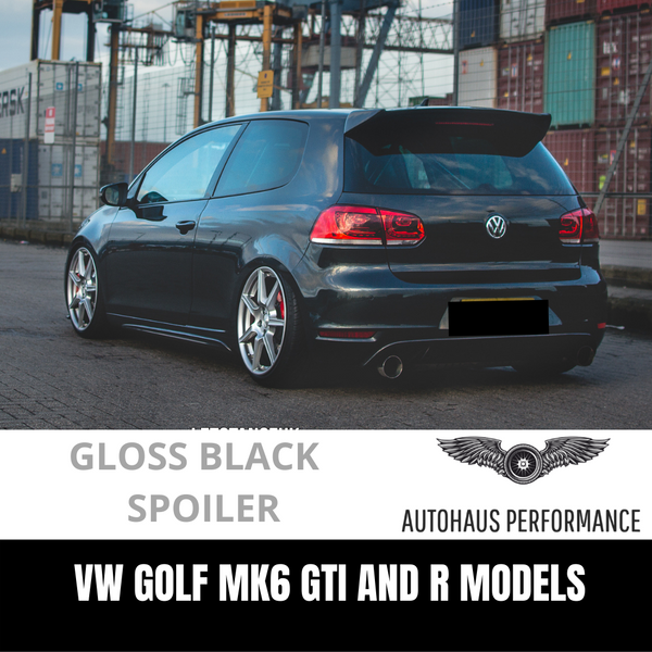 Gloss Black VW Golf MK6 Volkswagen Golf GTI R Rear Boot spoiler Wing Lip