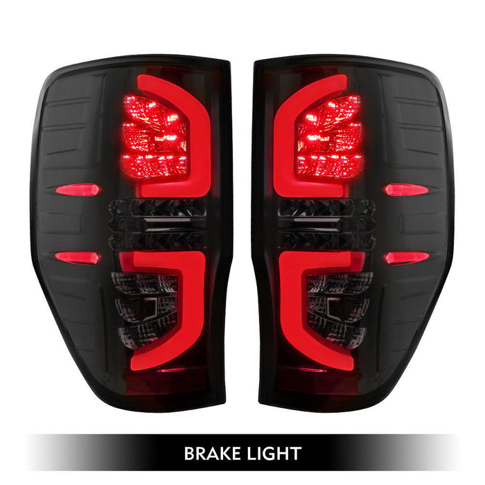 BLACK SMOKED LED TAIL LIGHT REPLACEMENTS TO SUIT FORD RANGER 2012-2019 PX1 PX2 PX3