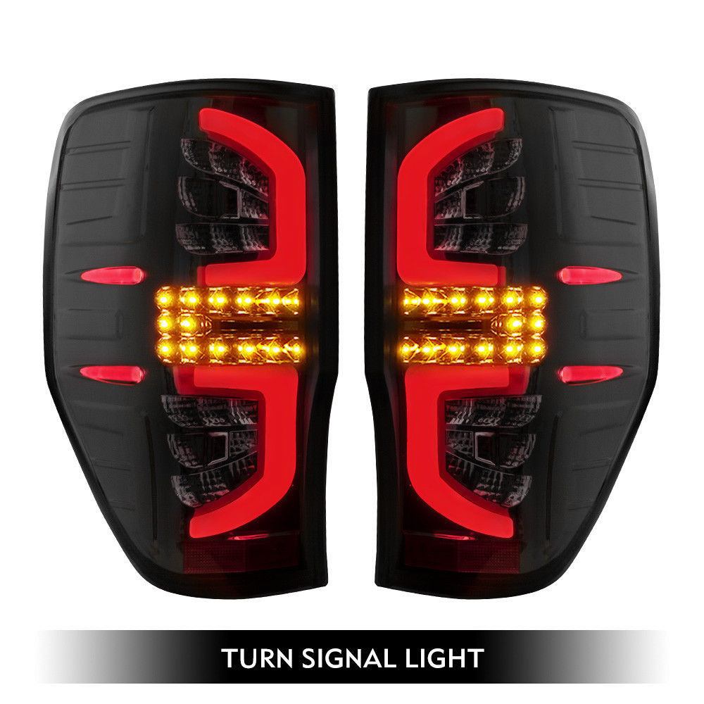 BLACK SMOKED LED TAIL LIGHT REPLACEMENTS TO SUIT FORD RANGER 2012-2019 ...
