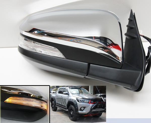 ELECTRIC POWERED MIRRORS WITH INDICATOR TO SUIT TOYOTA HILUX REVO 2015 - 2019