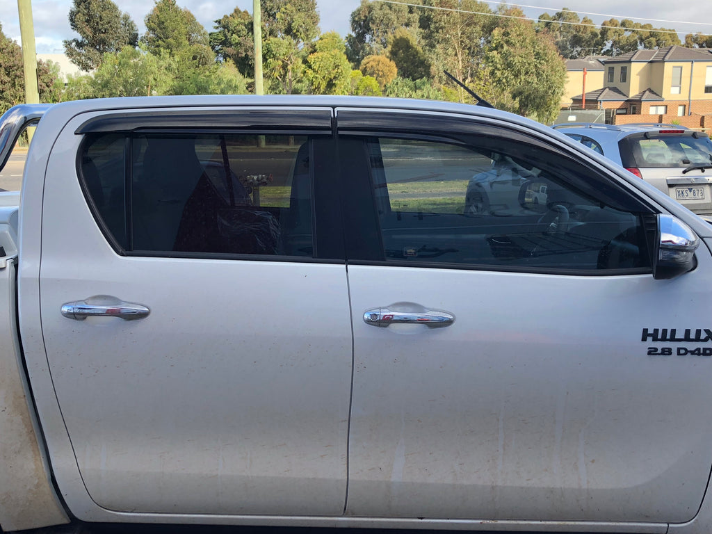 PREMIUM WEATHER SHIELD WINDOW VISORS TO SUIT TOYOTA HILUX REVO SR SR5 ...