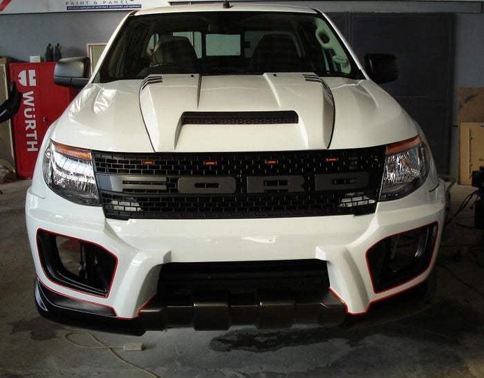 GLOSS WHITE BONNET SCOOP TO SUIT FORD RANGER 2011-2015 PX1 MK1