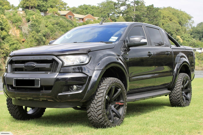 GLOSS BLACK SLIMLINE FLARES TO SUIT FORD RANGER PX2 MK2 2015-2018 4X4 4WD