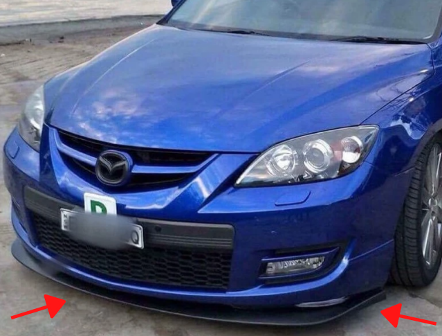 FRONT BUMPER BAR LIP TO SUIT MAZDA 3 MPS BK STI STYLE 2006 2007