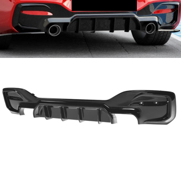 ABS GLOSS BLACK REAR BUMPER BAR DIFFUSER TO SUIT BMW 1M F20 2015+