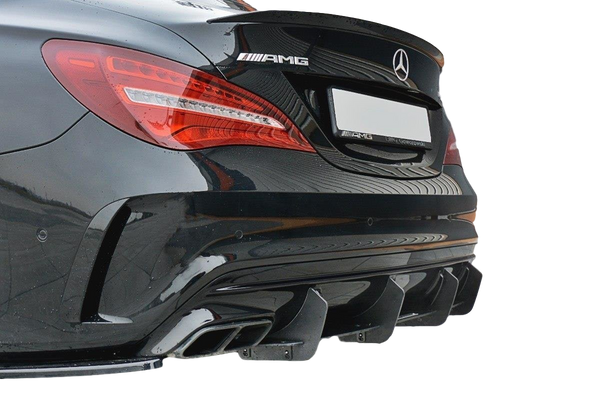 ABS GLOSS BLACK REAR BUMPER BAR DIFFUSER TO SUIT MERCEDES CLA45 AMG C117 FACE-LIFT 2017+